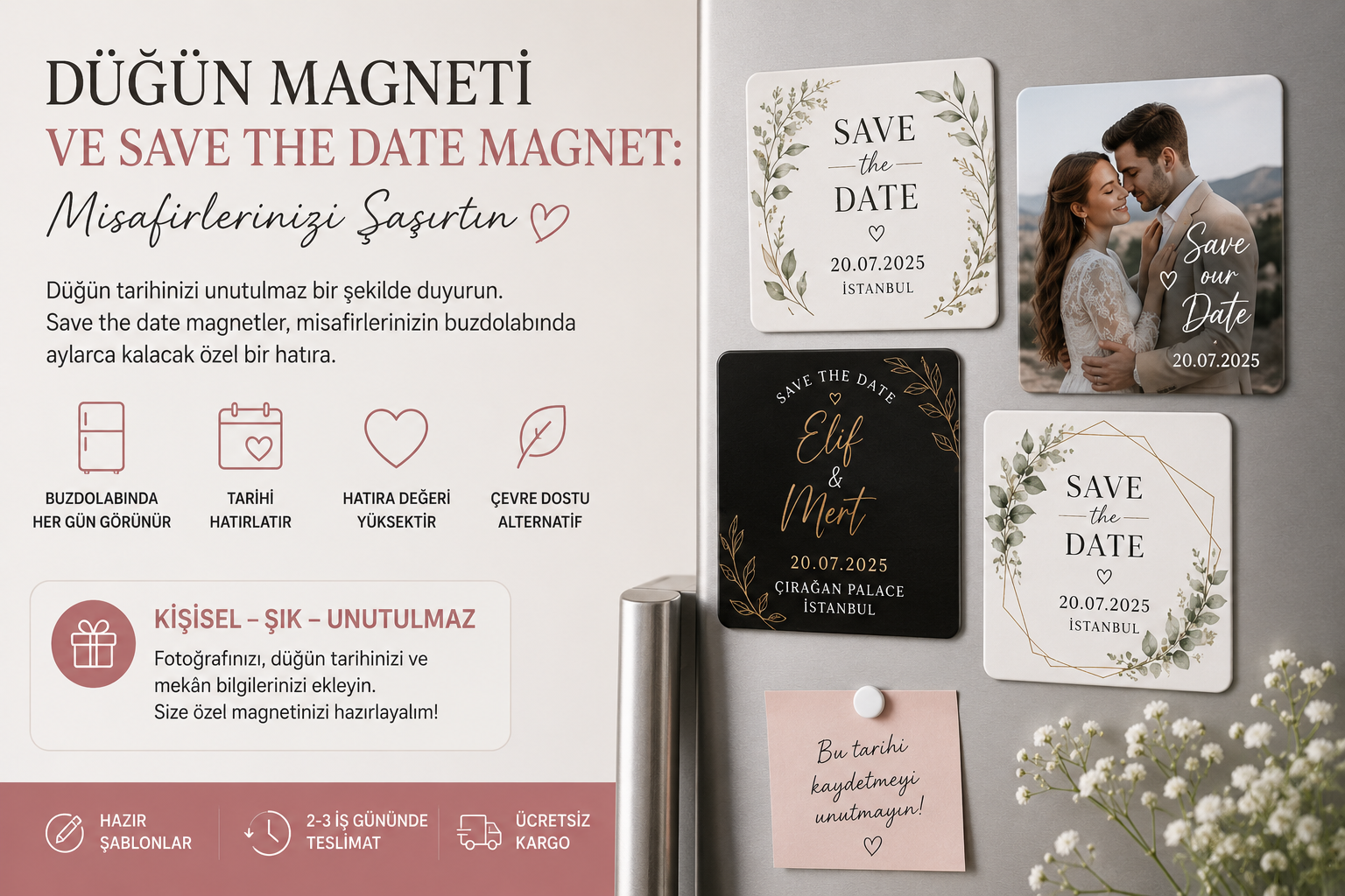 Düğün Magneti ve Save the Date Magnet: Misafirlerinizi Şaşırtın